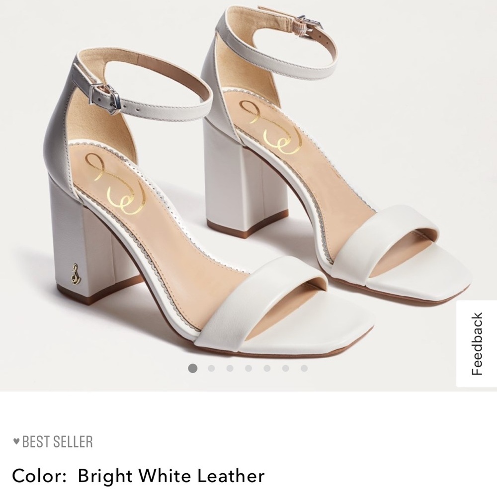 Sam Edelman White Block Heels
